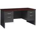 Hirsh Office Desk: Executive Desks Series, 60 in Overall W, 29 1/2 in, 30 in Overall Dp