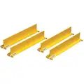 Justrite Shelf Divider Set: Cabinets with 14" Deep Shelves, 2 1/4" x 14 1/4", Yellow, Steel