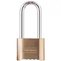 Master Lock Combination Padlock, Resettable Bottom-Dial Location, 2-1/4" Shackle Height