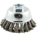 Norton 2-3/4" Knot Wire Cup Brush, 0.014" Wire Dia., 7/8" Trim Length, 66252838871