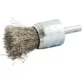 Norton 1" Crimped Wire End Brush, 1/4" Shank, Crimped Wire End Brush, 0.010" Wire Dia., 1" Trim Length, 66252838897