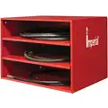 Red Steel 3 Shelf Storage Unit, 15-3/4" x 20" x 15"