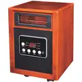 Electric Wooden Box Heater, Convection, 120VAC, 5200 BTU, Wood