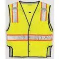 High-Visibility Vest: ANSI Class 2, U, 4XL/5XL, Lime, Solid Front/Mesh Back Polyester, Snaps