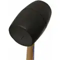Vaughan Rubber Mallet: Wood Handle, 20 oz Head Wt, 2 1/4 in Dia, 4 in Head Lg, 11 in Overall Lg, Black