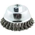 Norton 4" Knot Wire Cup Brush, 0.014" Wire Dia., 1-1/4" Trim Length, 66252839060