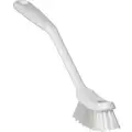 Vikan Stiff Bristle Dish Scrub Brush, 1 x 11 inch, White
