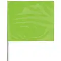Fluorescent Lime Marking Flag, 4" Flag Height, Solid Pattern, Blank