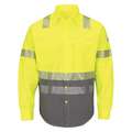 Bulwark Yellow/Gray Flame-Resistant Collared Shirt, Size: XL, Fits Chest Size: 36-1/2 in to 40 in, 8.6 cal/s