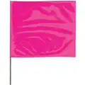 Fluorescent Pink Marking Flag, 4" Flag Height, Solid Pattern, Blank