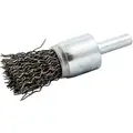 Norton 3/4" Crimped Wire End Brush, 1/4" Shank, Crimped Wire End Brush, 0.020" Wire Dia., 1" Trim Length, 66252838892