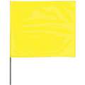 Fluorescent Yellow Marking Flag, 4" Flag Height, Solid Pattern, Blank