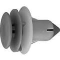 Trim Retainer, 9.5 mm Dia., 18 mm L, 20 mm Head Dia., White Grommet, Gray Pin, 25 PK