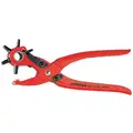 Knipex Revolving Punch Plier: 8 3/4 in Overall Lg, Std Cushion Grip, 1 3/4 in Throat Dp, 6 - 8 in