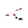 Milwaukee Cordless String Trimmer Kit, Battery Fuel Type, 14" to 16" Cutting Width, 5" Shaft Length