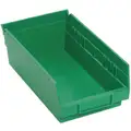 Shelf Bin, Green, 4" H x 11-5/8" L x 6-5/8" W, 1EA