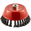 Norton 6" Knot Wire Cup Brush, 0.023" Wire Dia., 1-3/8" Trim Length, 66252839091