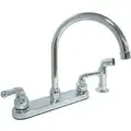 Gooseneck Kitchen Faucet: Dominion Faucets, Gold, Chrome Finish, 1.75 gpm Flow Rate, 8 in Spout Lg