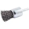 Norton 1" Crimped Wire End Brush, 1/4" Shank, Crimped Wire End Brush, 0.020" Wire Dia., 1" Trim Length, 66252839113