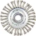 Norton 4" Knotted Wire Wheel Brush, Stainless Steel, 0.020" Wire Dia., 3/4" Trim Length, 66252839022