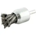 Norton 1" Knot Wire End Brush, 1/4" Shank, Knot Wire End Brush, 0.014" Wire Dia., 1" Trim Length, 66252838882
