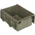 Quantum Storage Systems Attached Lid Container, Gray, 9-5/8"H x 21-1/2"L x 15-1/4"W, 1EA