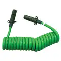 Phillips Permacoil 12 ft. 7-Way ABS Cord Coiled, Green, Quick Change Plugs
