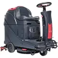 Dayton Rider Floor Scrubber, Compact, 160 RPM Brush Speed, Disc Deck Style, 0.5 hp, 20" Cleaning Path