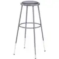 National Public Seating Round Stool with 31" to 39" Seat Height Range and 300 lb. Weight Capacity, Gray