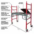 Metaltech Steel Portable Scaffold with 1500 lb. Load Capacity, 6 ft. Platform Height