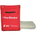 Fire Blanket and Tote, Synthetic Fiber, 60" Blanket Width, 96" Blanket Length, White
