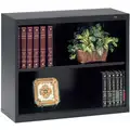 Tennsco 34-1/2" x 13-1/2" x 28" Stationary Bookcase with 2 Shelves, Black
