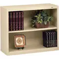 Tennsco 34-1/2" x 13-1/2" x 28" Stationary Bookcase with 2 Shelves, Champ/Putty