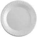 Dart Disposable Plate: Foam, Dinner Plate, 10 in Disposable Plate Size, 1 Compartments, 500 PK