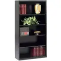 Tennsco 34-1/2" x 13-1/2" x 66" Stationary Bookcase with 5 Shelves, Black