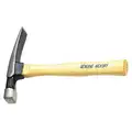 Westward Bricklayer Hammer: 12 in Overall L, Wood Handle, Perpendicular, 3/4 in Face Dia, 1 1/4 in Blade Lg