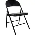 Folding Chair: Black Seat, Steel Seat, Steel Frame, Black Seat, Steel Back