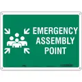 Evacuation, Assembly or Shelter, No Header, Plastic, 10" x 14", With Mounting Holes