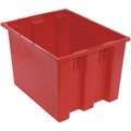 Quantum Storage Systems Stack and Nest Container, Red, 13"H x 19-1/2"L x 15-1/2"W, 1EA