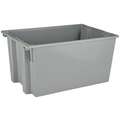 Stack and Nest Container, Gray, 15"H x 29-1/2"L x 19-1/2"W, 1EA