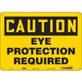 Plastic Eye Protection Sign with Caution Header, 10" H x 14" W