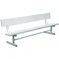 Ultrasite Outdoor Bench: Aluminum, Silver, Powder Coated Steel, In-Ground/Portable/Surface, 72 in Lg