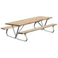 Ultrasite Picnic Table: Rectangle, Pressure Treated Wood, 96 in Overall Wd, 68 in Overall Dp