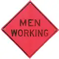 Polyester, PVC Men Working Traffic Sign; 36" H x 36" W