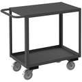 Steel Flat Handle Utility Cart, 1200 lb. Load Capacity, Number of Shelves: 2