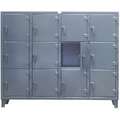 Dark Gray Box Locker, (4) Wide, (3) Tier , Openings: 12, 82" W X 18" D X 68" H