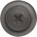 Keyhole Push In Rivet, Plastic, 29/32" L, 6.3 mm, Black, 25 PK