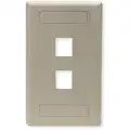 Hubbell Premise Wiring Ivory Wall Plate, Plastic, Number of Gangs: 1, Cable Type: Flush Mount