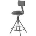 National Public Seating Round Stool with 24" to 28" Seat Height Range and 300 lb. Weight Capacity, Gray