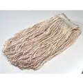 Wet Mop: Cotton, 24 oz Dry Wt, 1 in Headband Size, White, Cut Mop End